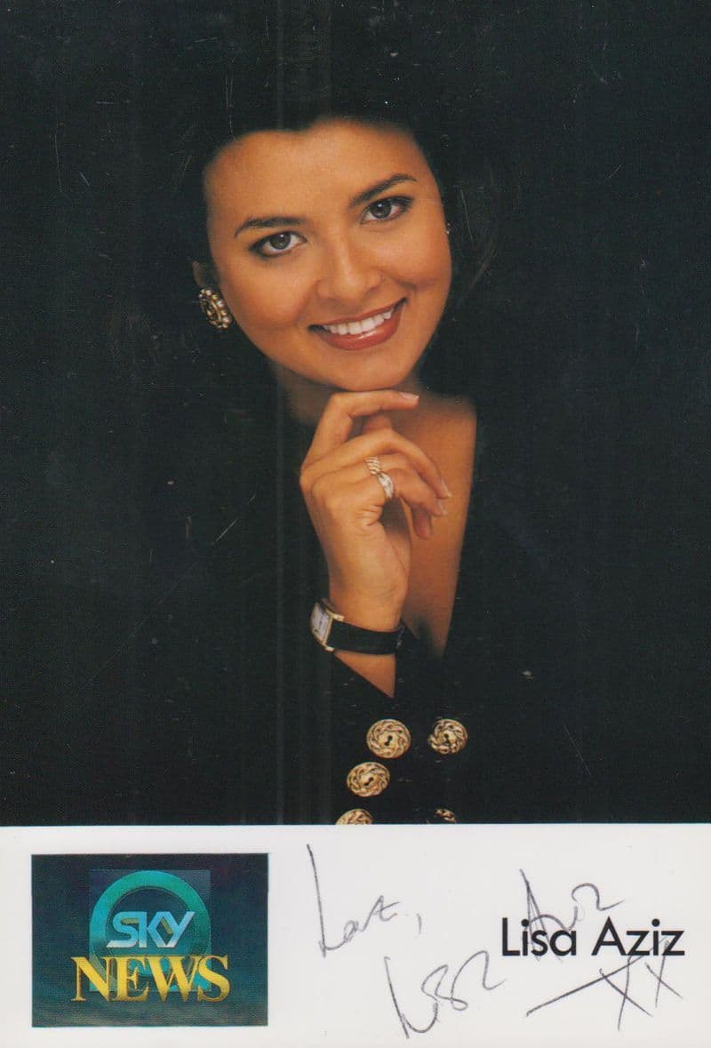Lisa Aziz Sky News Reader Newsreader Hand Signed Photo