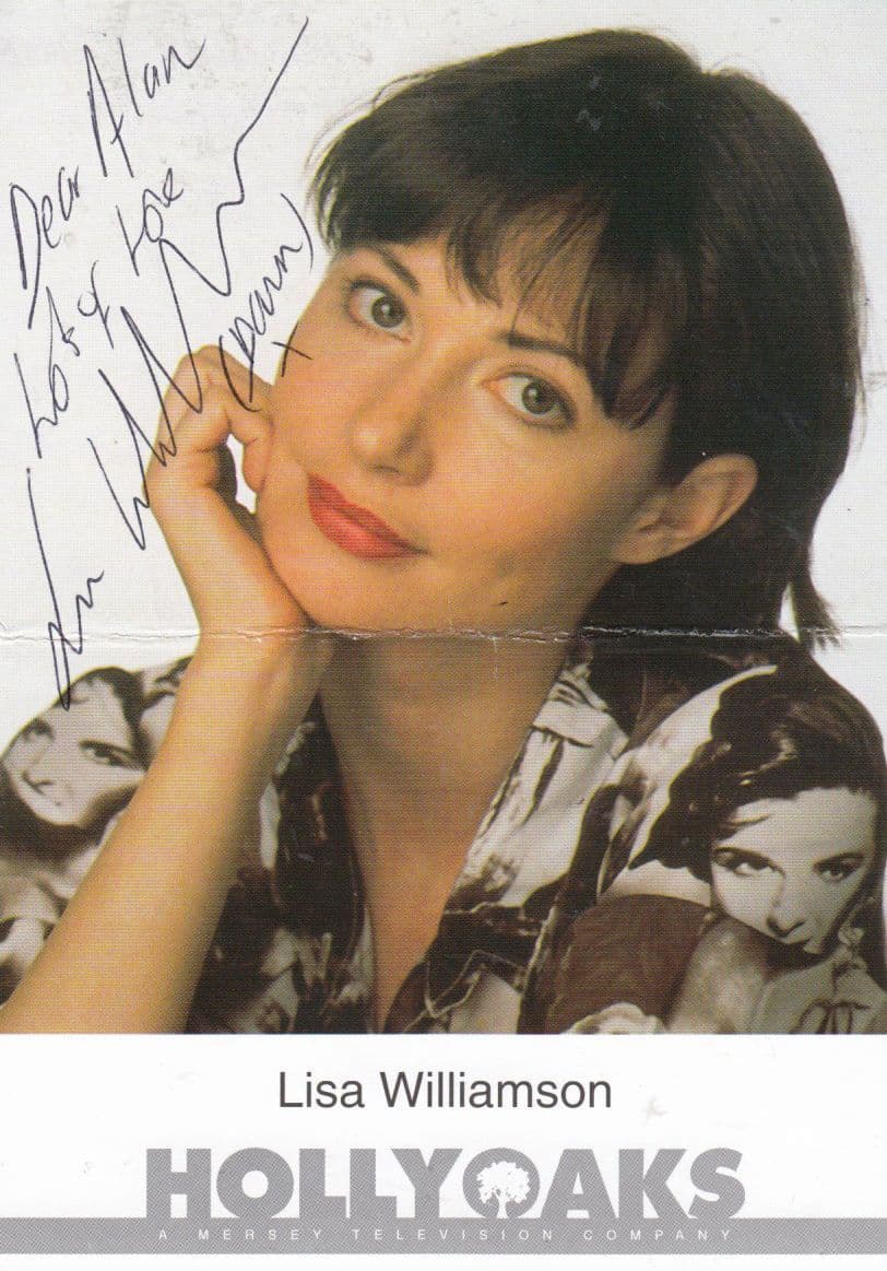 Lisa Williamson Hollyoaks Hand Signed Folded Cast Card Photo