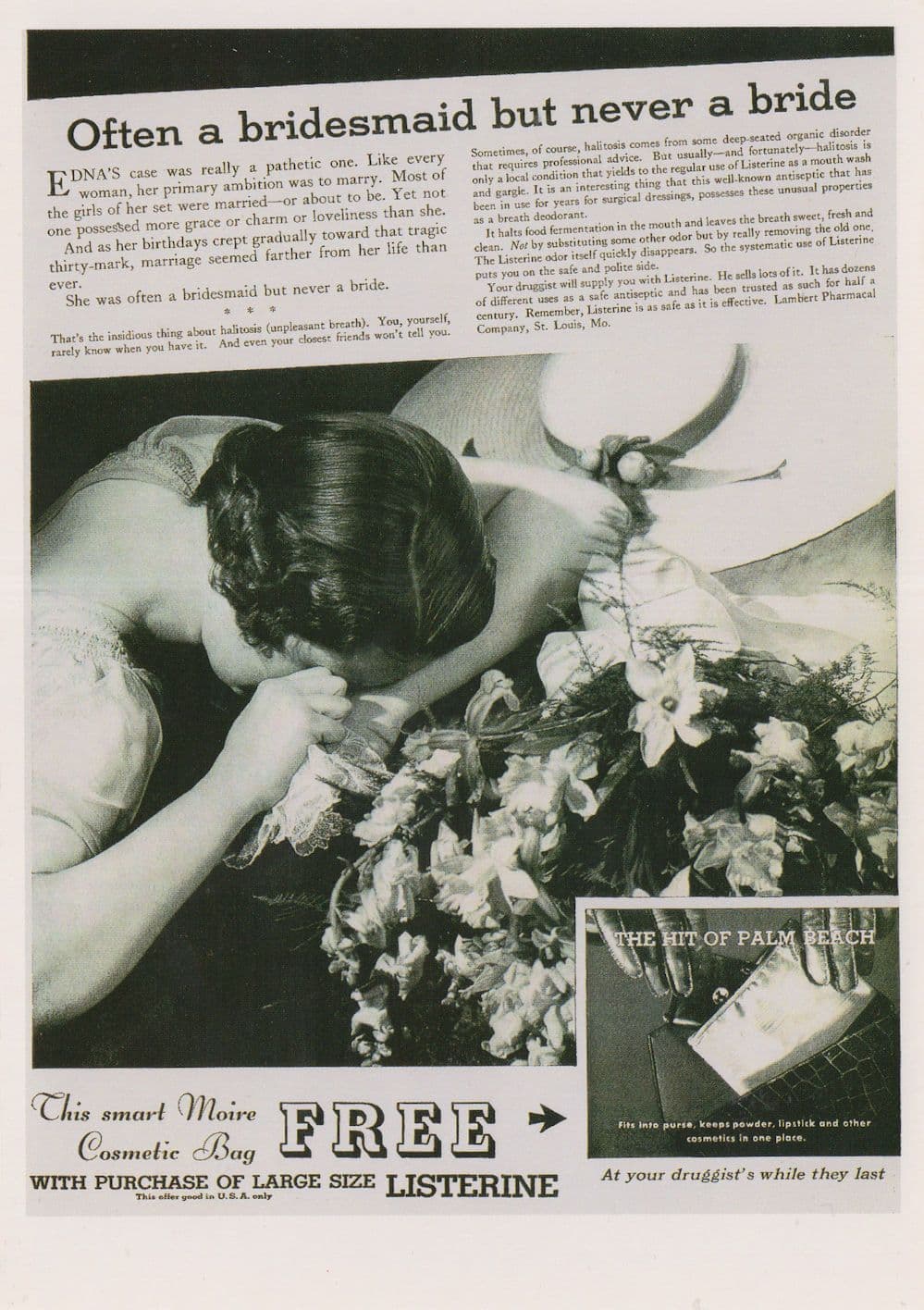 Listerine Fresh Breath Bride Wedding Advertising Postcard