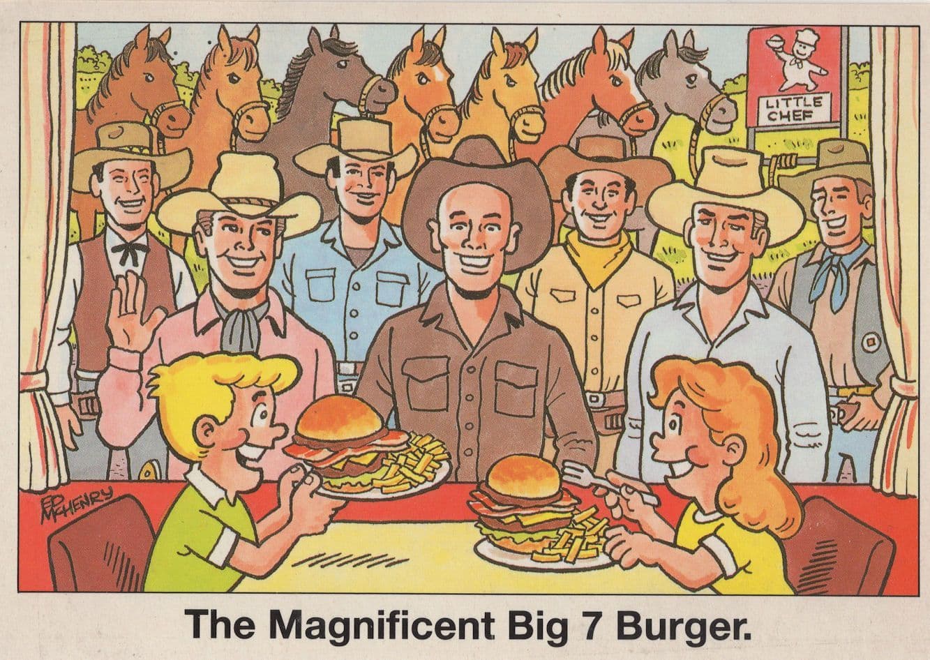 Little Chef Transport Cafe Big 7 Burger Advertising Postcard