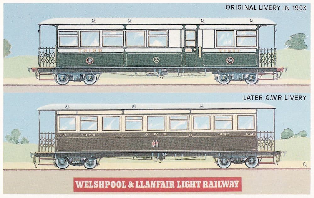 Liverpool & Llanfair Light Railway 1903 Livery Train Poster Postcard