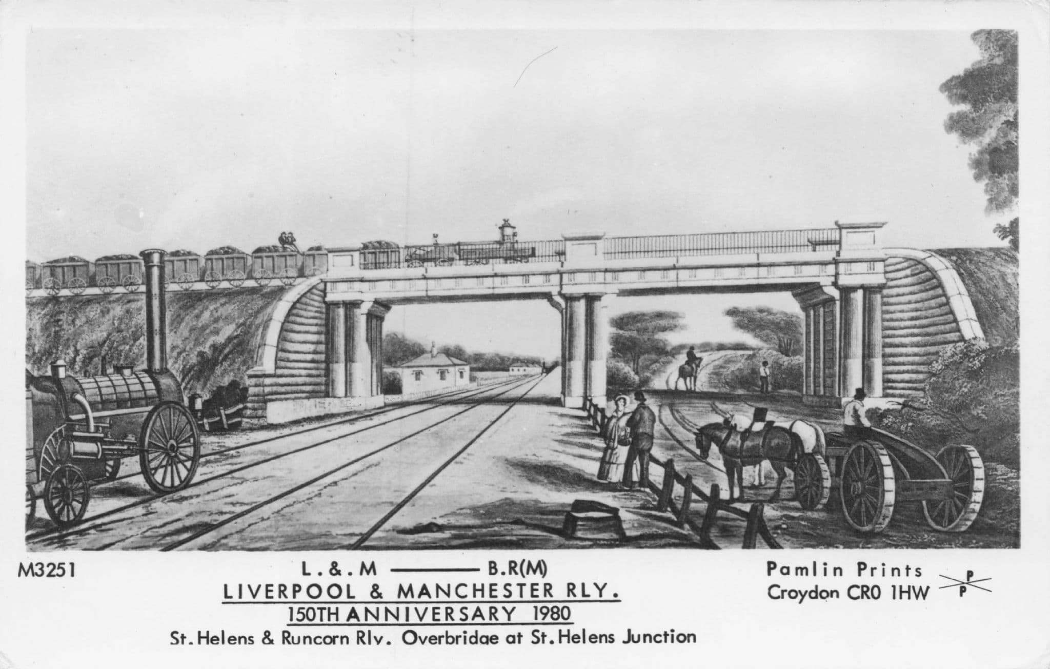 Liverpool & Manchester St Helens Junction Old Station Pamlin Prints Railway RPC Postcard