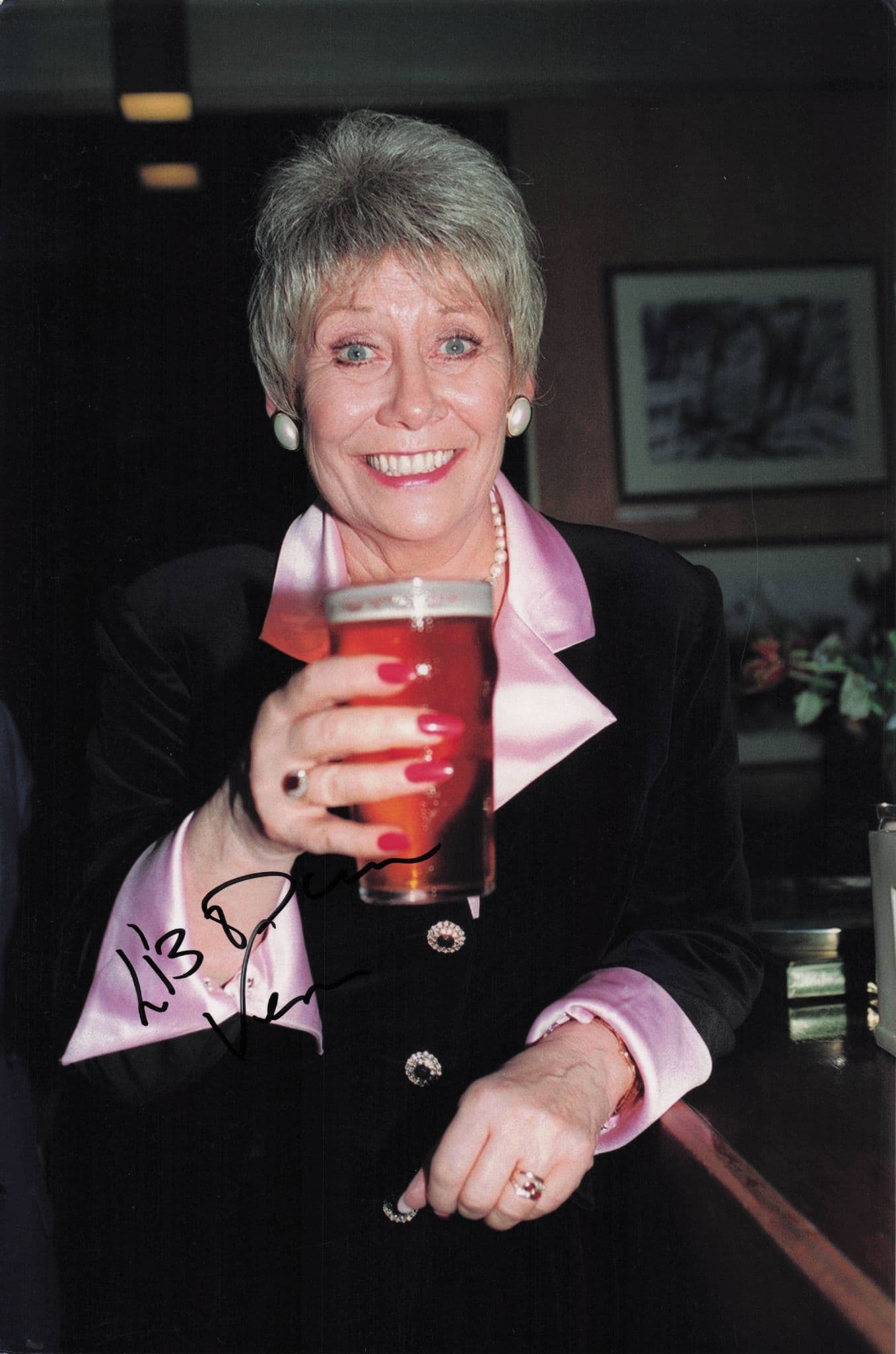Liz Dawn Coronation Street Giant RARE 12x8 Hand Signed Photo