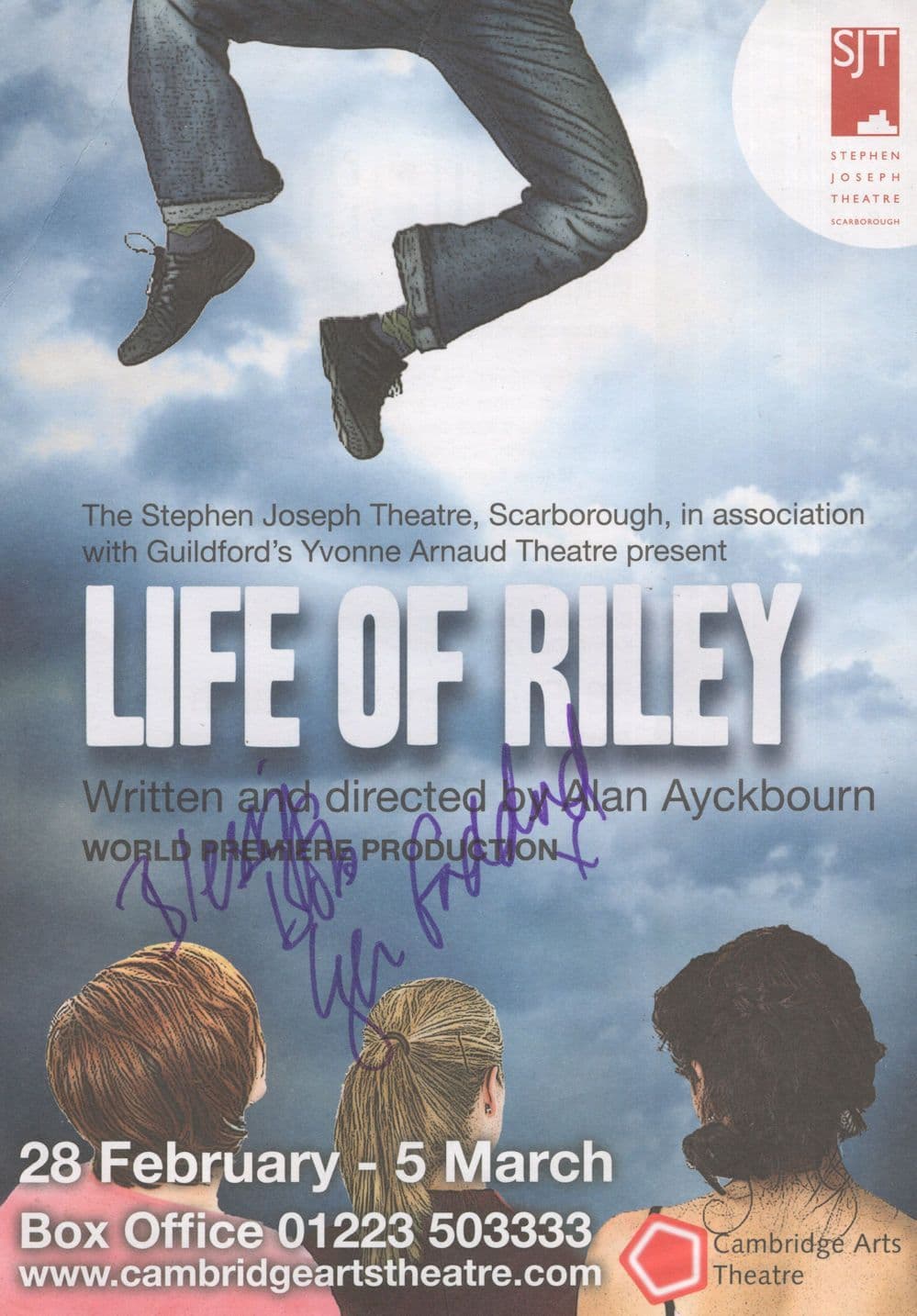 Liza Goddard Life Of Riley Hand Signed Theatre Flyer