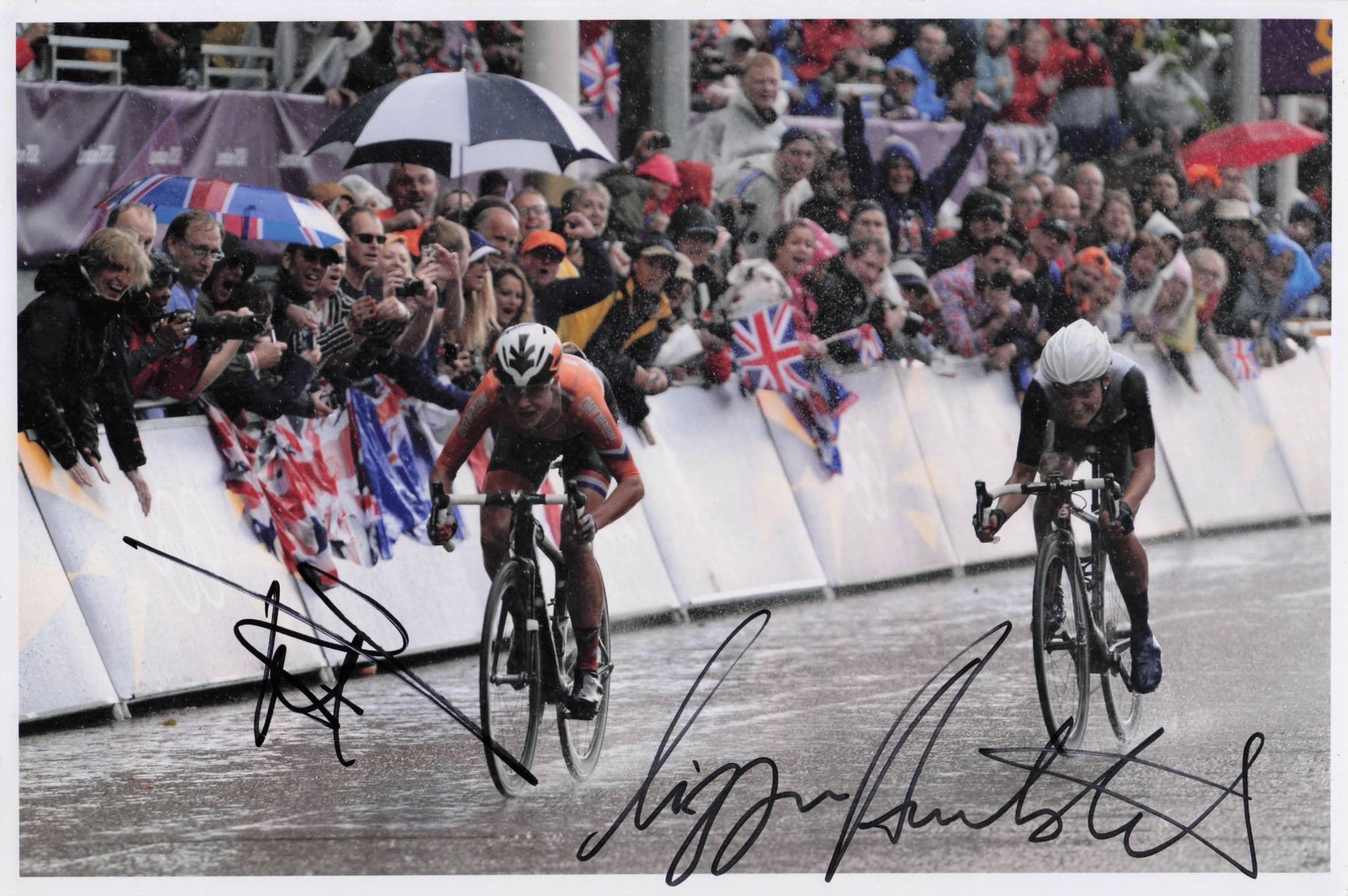 Lizzie Diegnan Marianne Vos Olympic Cycling 2012 MULTI 12x8 Hand Signed Photo