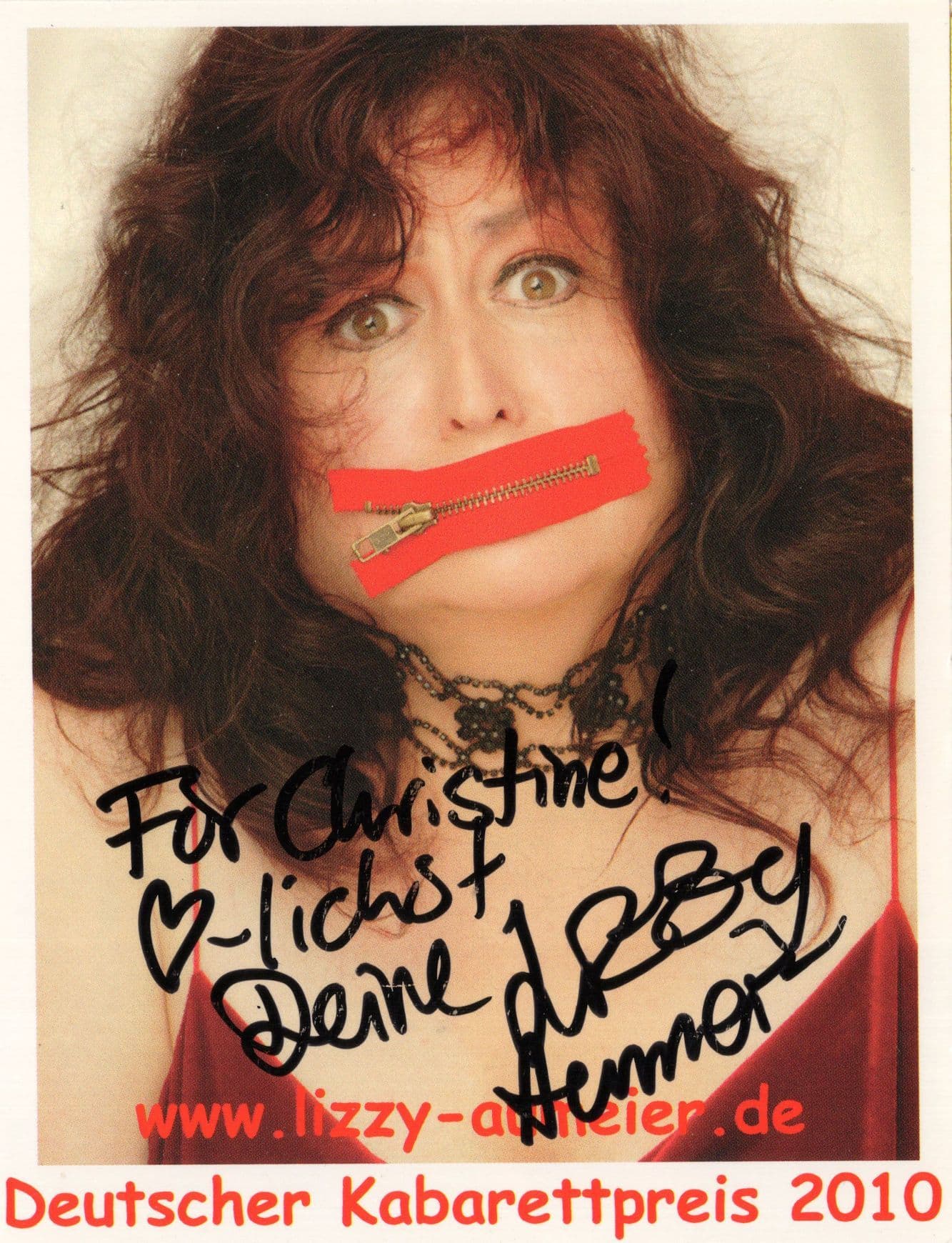 Lizzy Aumeier German Comedian Cabaret Singer Hand Signed Photo