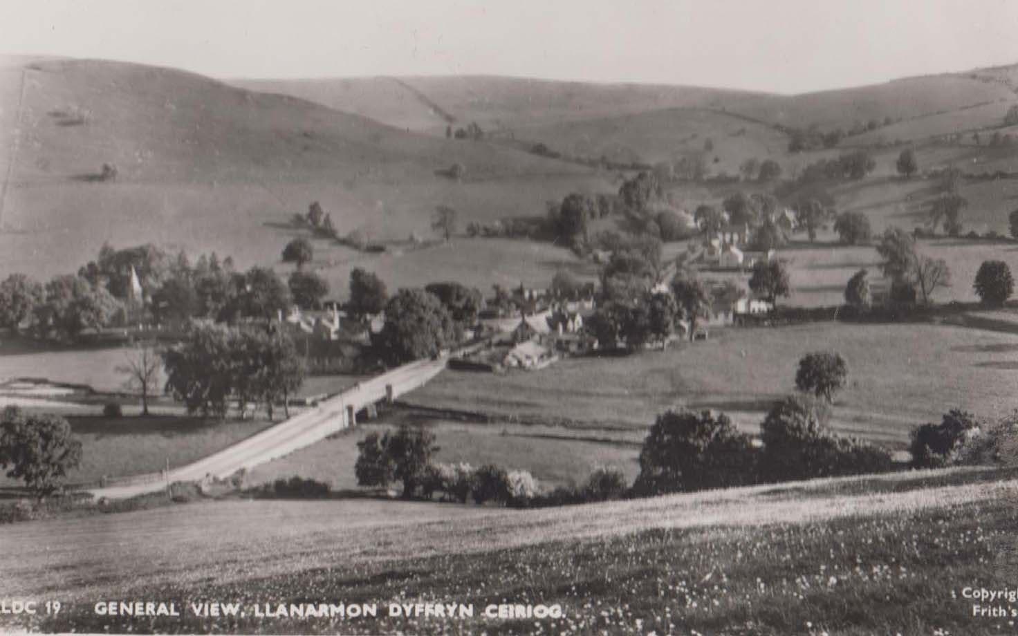 Llanarmon Dyffryn Ceiriog Aerial Vintage Welsh Real Photo Postcard
