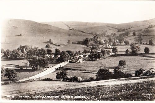 Llanarmon Dyffryn Ceiriog Wales Welsh Vintage Aerial Real Photo Postcard