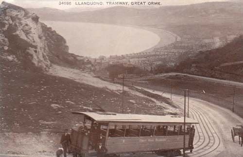 Llandudno Tramway Bus Welsh Transportation RPC Postcard