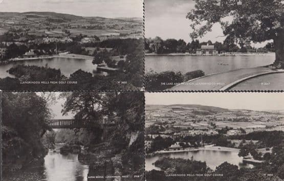 Llandudno Wells From The Golf Course Lake Pavillion Welsh 4 Real Photo Postcard