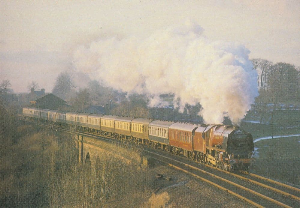 LM&S Train no 46229 Duchess Of Hamilton Longmarton Viaduct Postcard