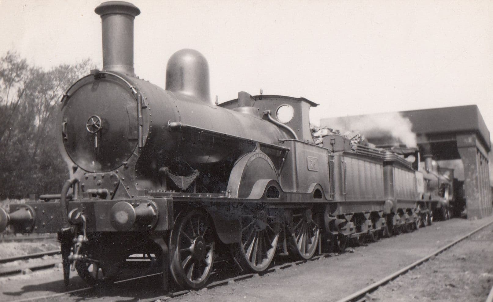 LMS 6004 With Driver Real Photo Old Train Postcard