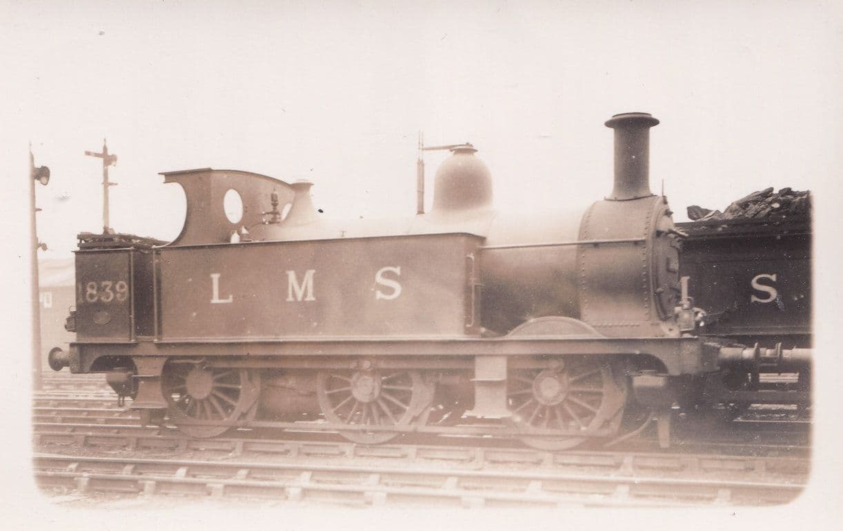 LMS 839 Train Antique Real Photo Railway Postcard