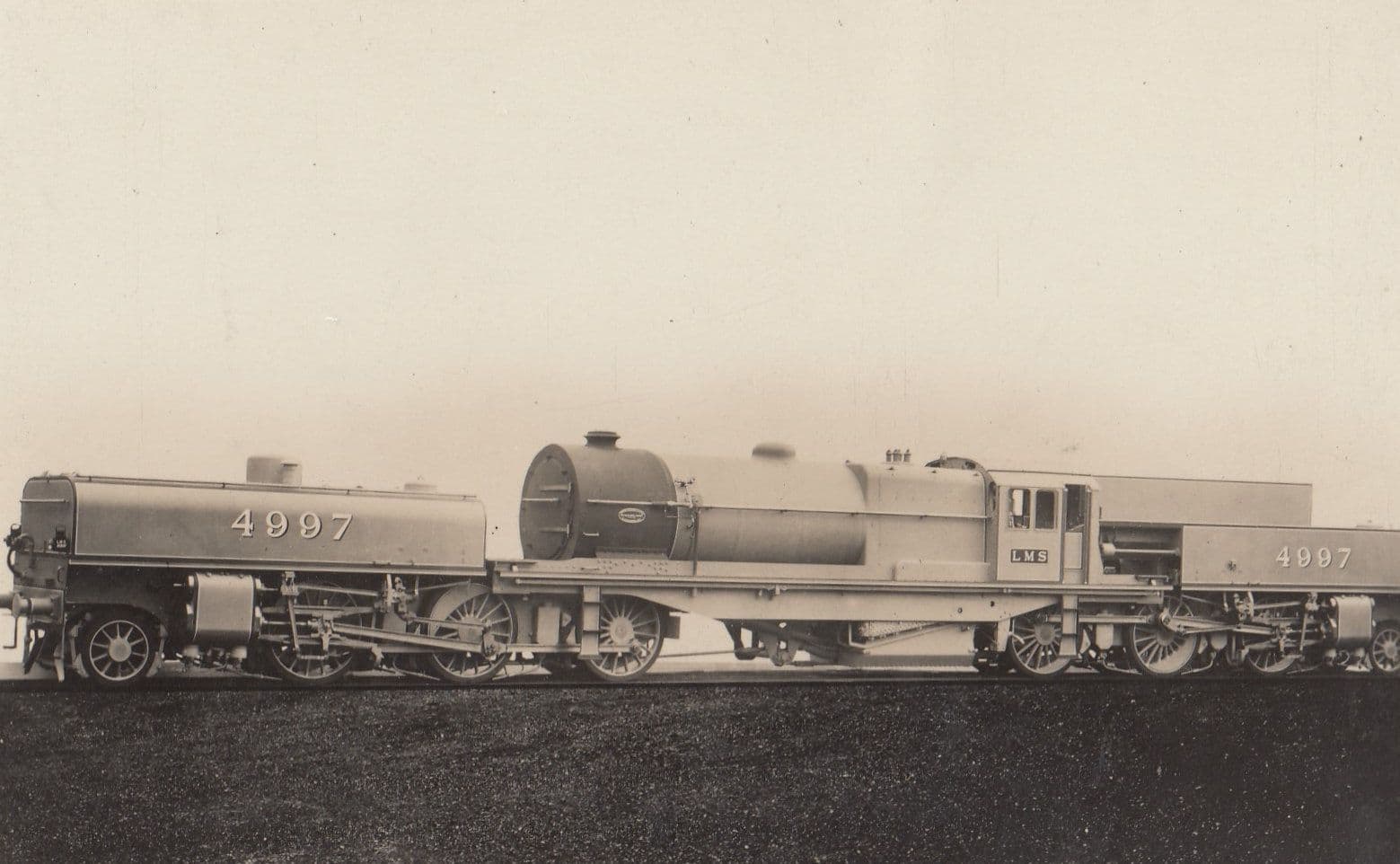 LMS Class 2-6-6 2T Number 2997 Train Antique Real Photo Postcard