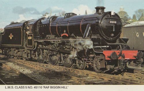 LMS Class 5 RAF Biggin Hill 45110 Train Postcard