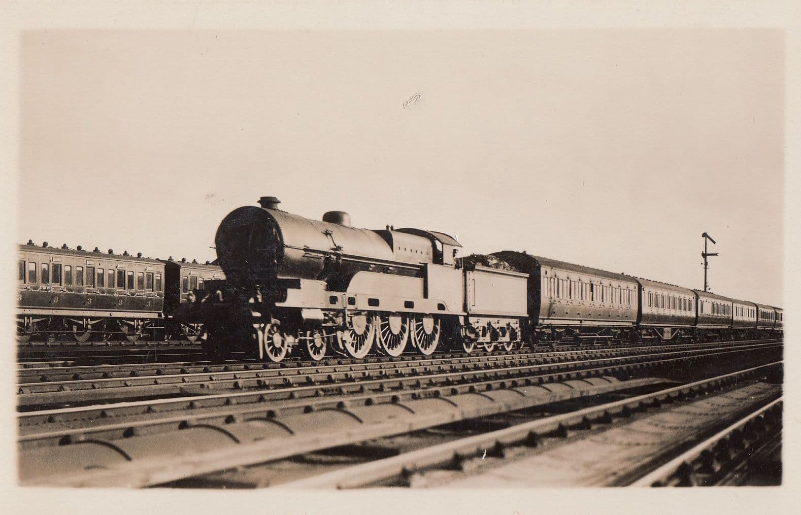 LMS Claughton Class 4-6-0 Antique Real Photo Train Postcard