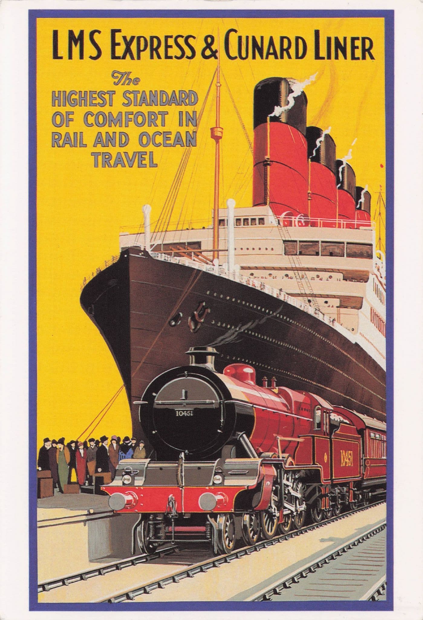 LMS Express & Cunard Ship Cruise Liner Travel Transport Poster Postcard