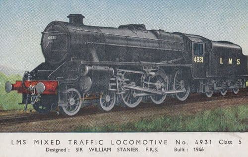 LMS Express Passenger Locomotive Class 5 Train Postcard