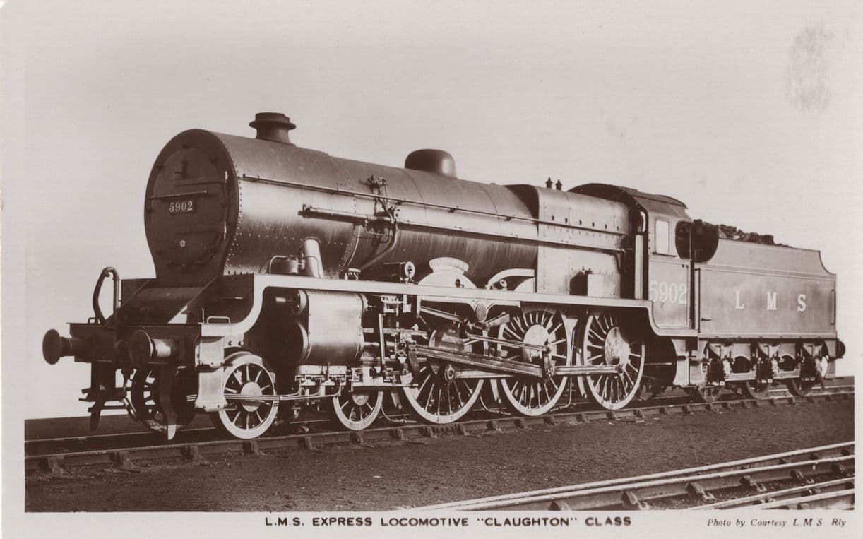 LMS Express Train Claughton Class Old RPC Postcard