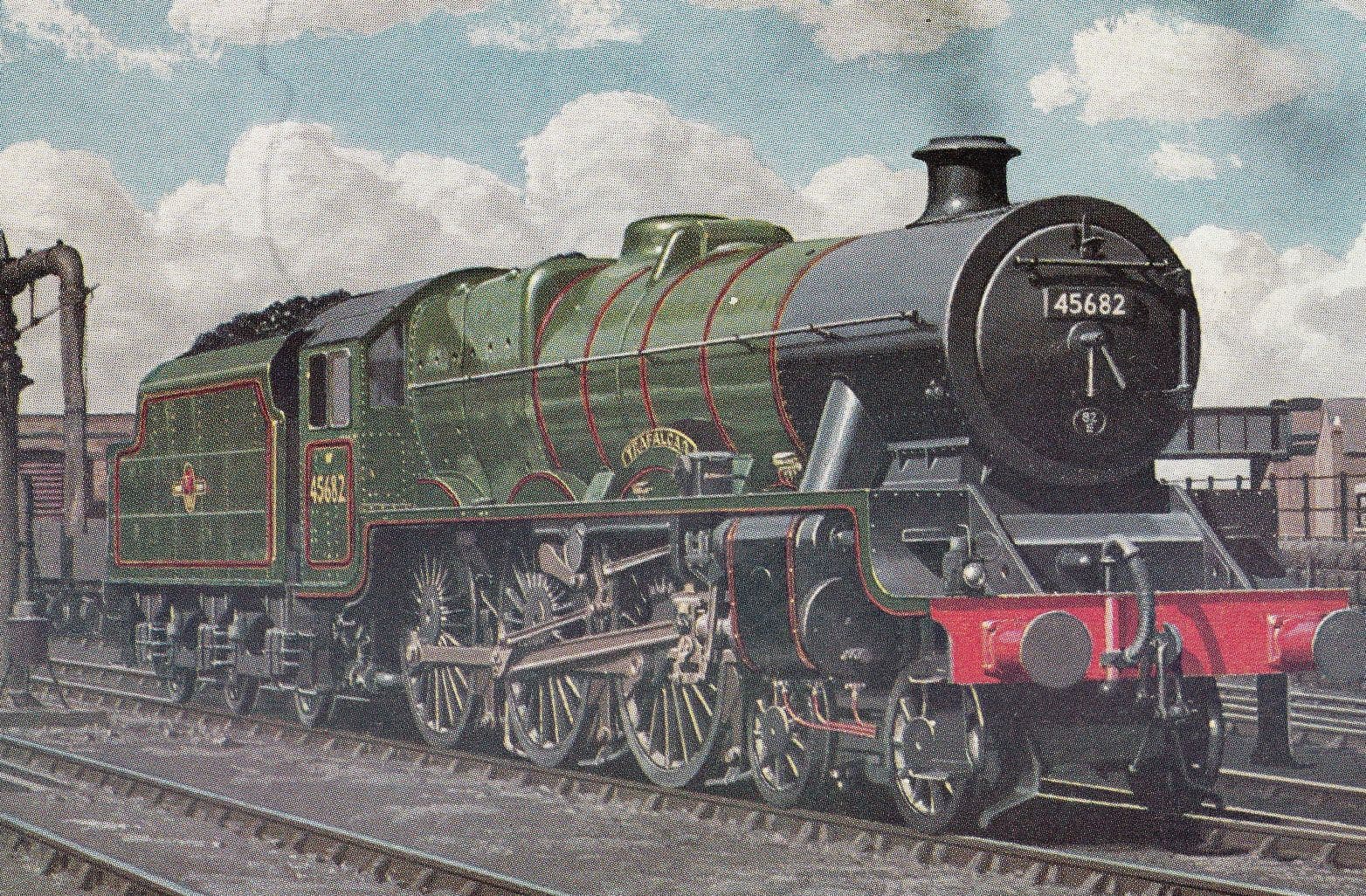 LMS Jubilee Class 4-6-0 45682 Trafalgar Train Old Postcard