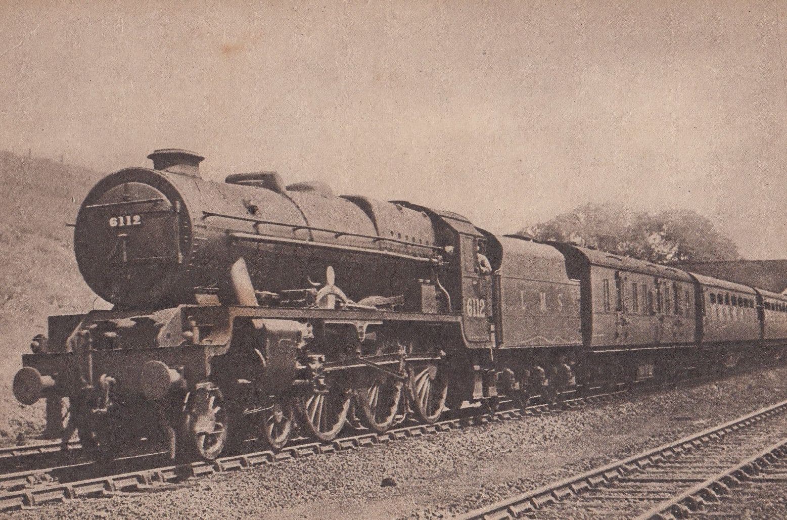 LMS Royal Scot Class 4-6-0 Train 6112 Train at Chester Railway Station Postcard