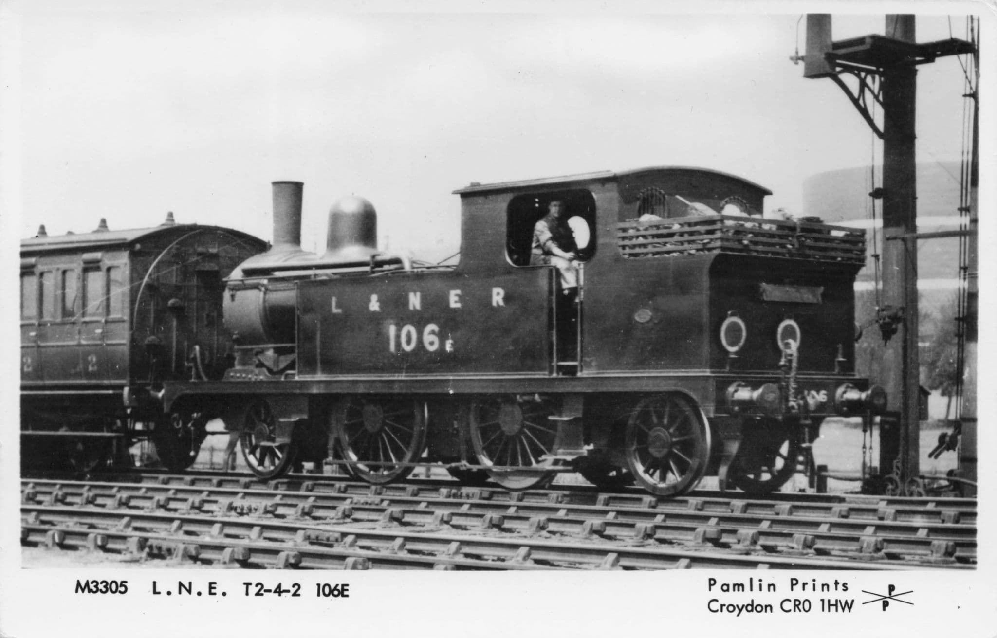 LNER Old 106 Train & Driver 12-4-2 Pamlin Prints Railway RPC Postcard