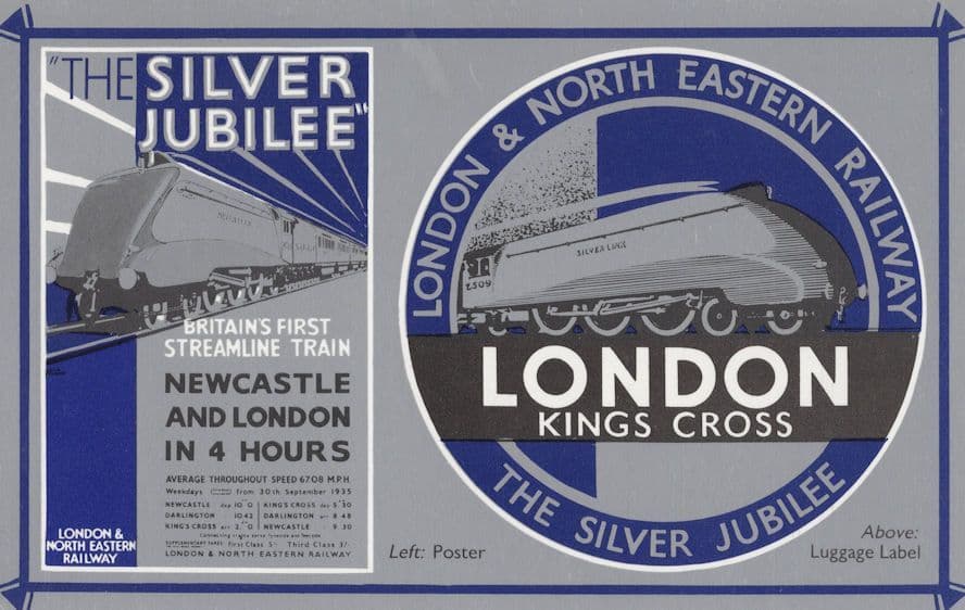 LNER Railway London to Newcastle Kings Cross Poster Postcard
