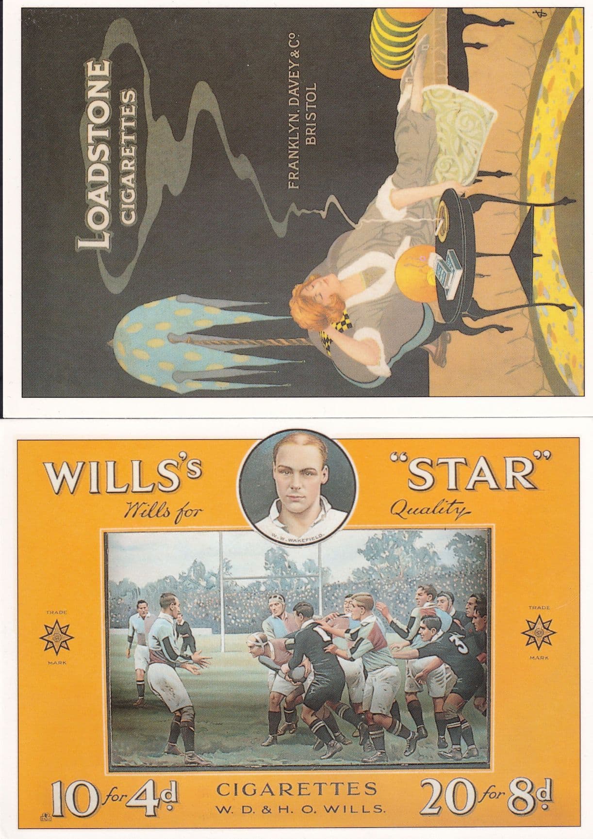 Loadstone Wills Cigarettes 2x Advertising Postcard s