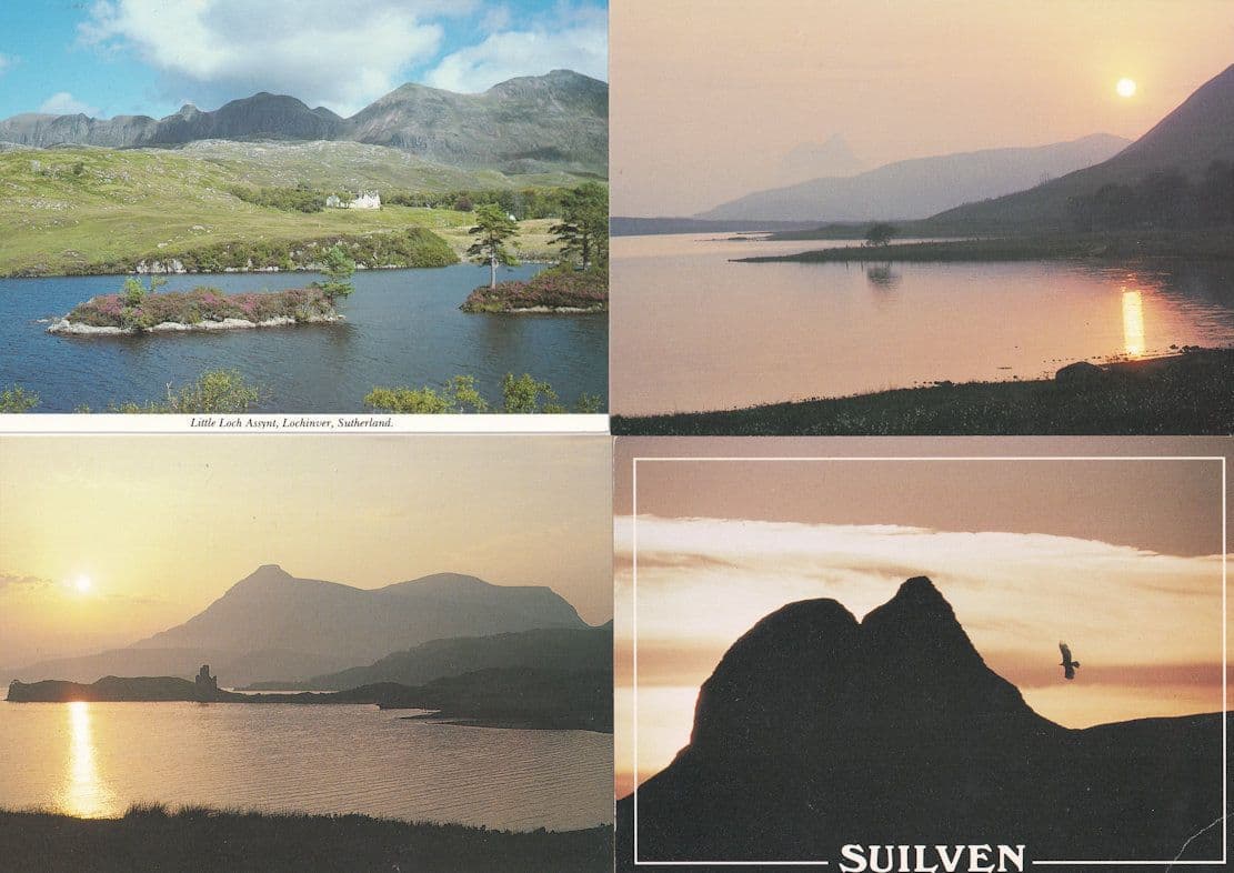 Loch Assynt Sunset Suilven 4x Scottish Sutherland Postcard s