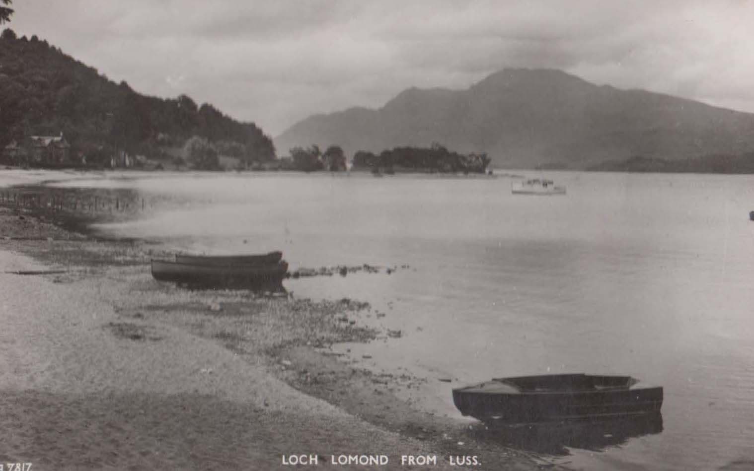 Loch Lomond From Luss Deserted Fishing Rowing Boat Real Photo Postcard