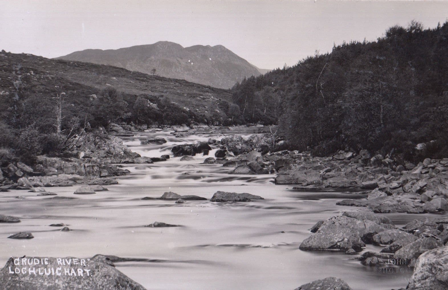 Loch Luichart Crudie River Antique Real Photo Postcard