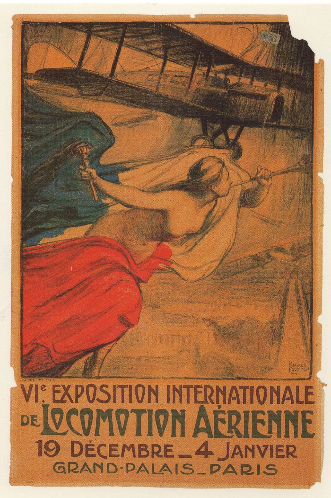 Locomotion Aerienne Exposition International Paris Poster Postcard