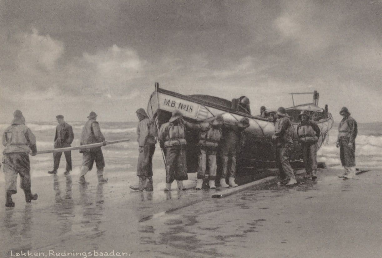 Lokken Redningsbaaden Germany Fishing Boat Postcard