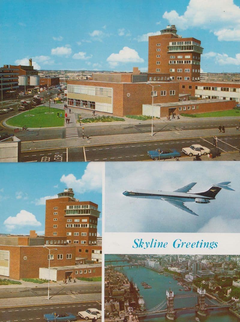 London Airport Control Tower 2x Postcard