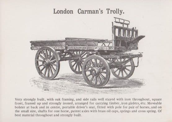 London Bristol Carmans Trolly Van Postcard