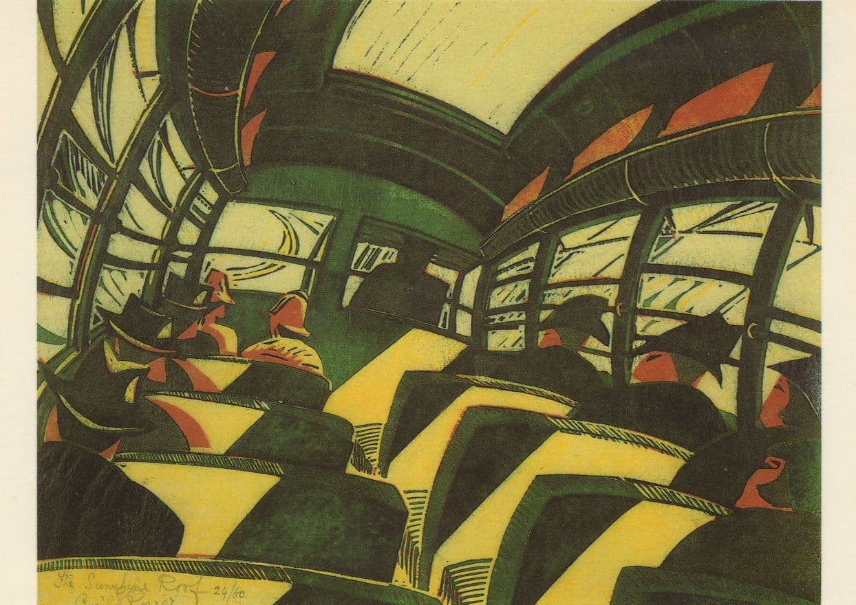 London Bus Transport Night Trip Driver Roof Underground Postcard