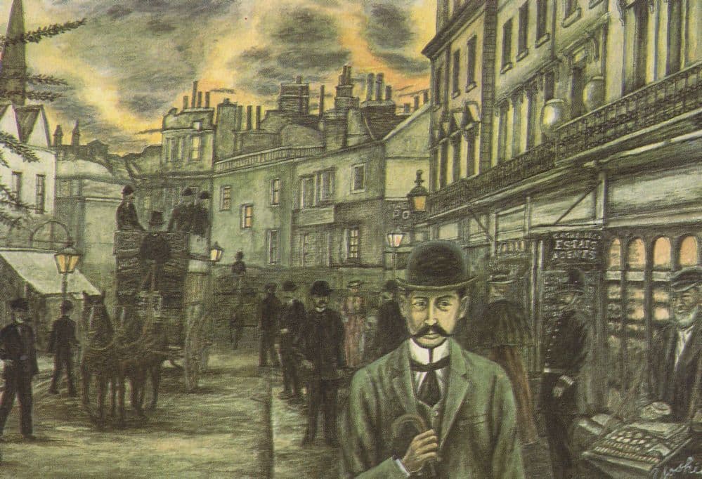 London Estate Agents Policeman 1901 Sinister Painting Postcard
