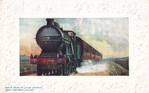 London Kings Cross To Leeds Antique Postcard Railway Tucks Unused and MINT
