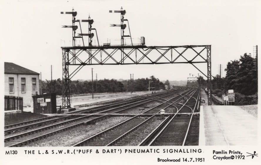 London L SWR Puff & Dart Pneumatic Signalling Real Photo Railway Postcard