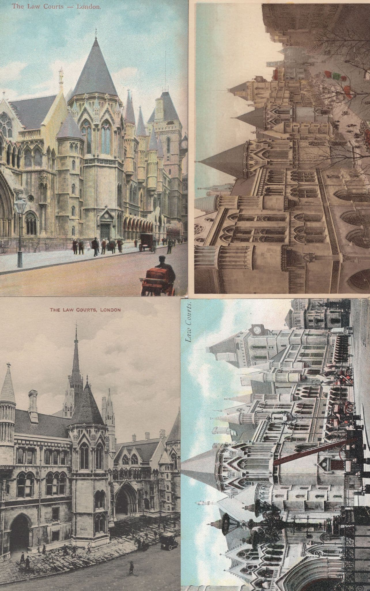 London Law Courts Ladies Toilets Fire Ladder 4x Antique Postcard s