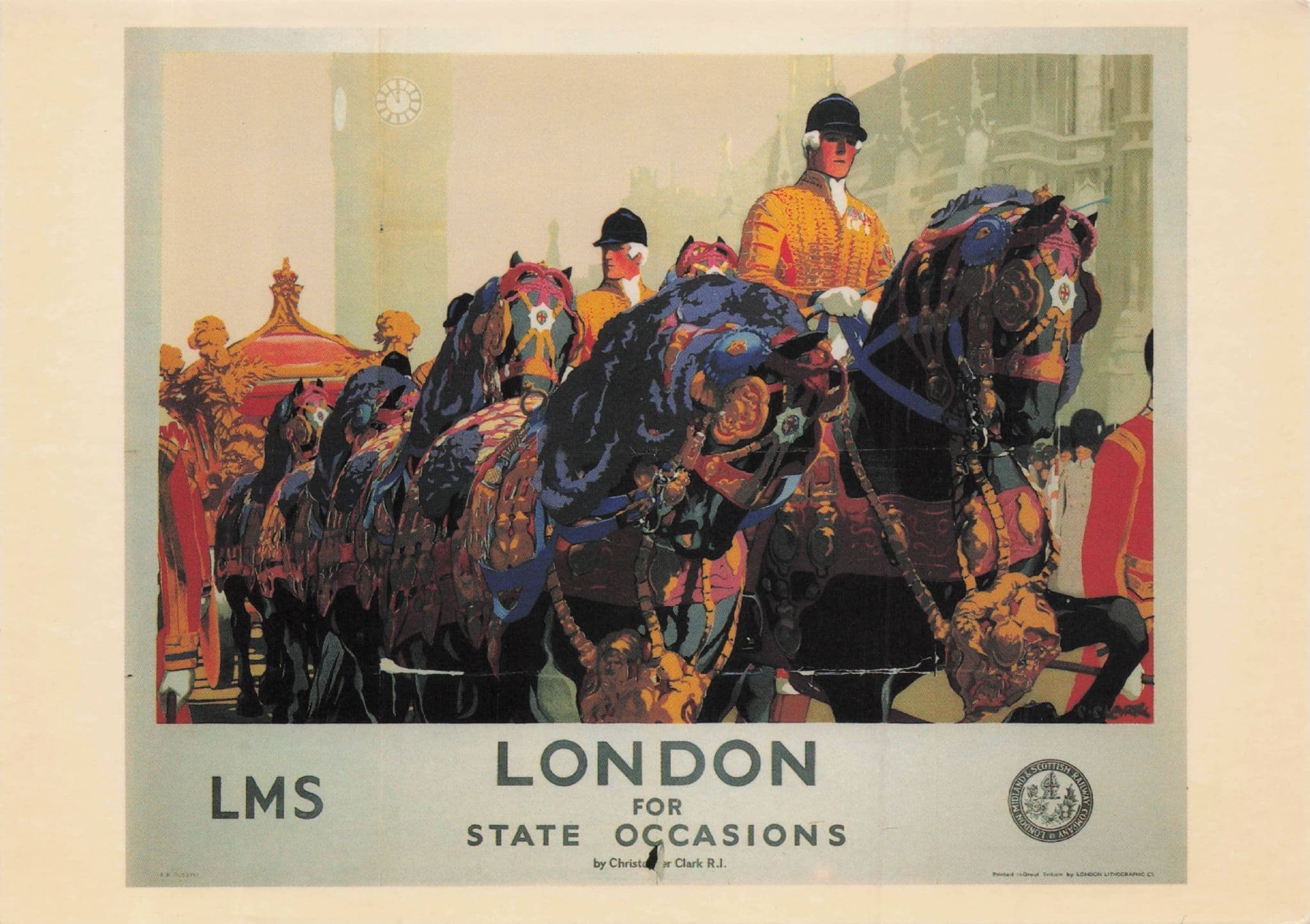 London LMS For State Occasions 1957 Railways Transport Poster Postcard