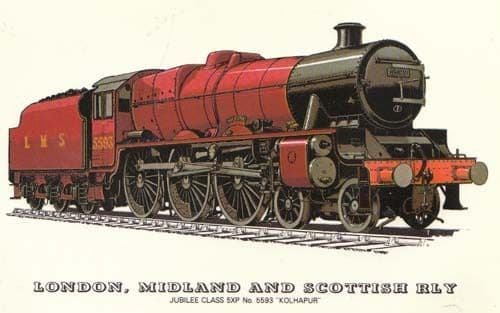 London Midland & Scottish Ely Kolhapur Train Postcard