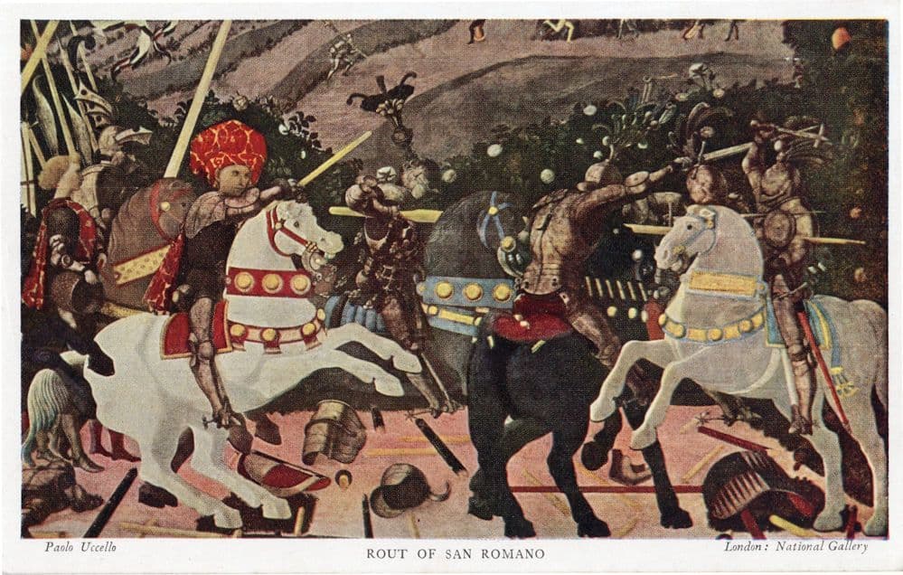 London Nationa Gallery Rout of San Romano Paolo Uccello Italy Old Postcard