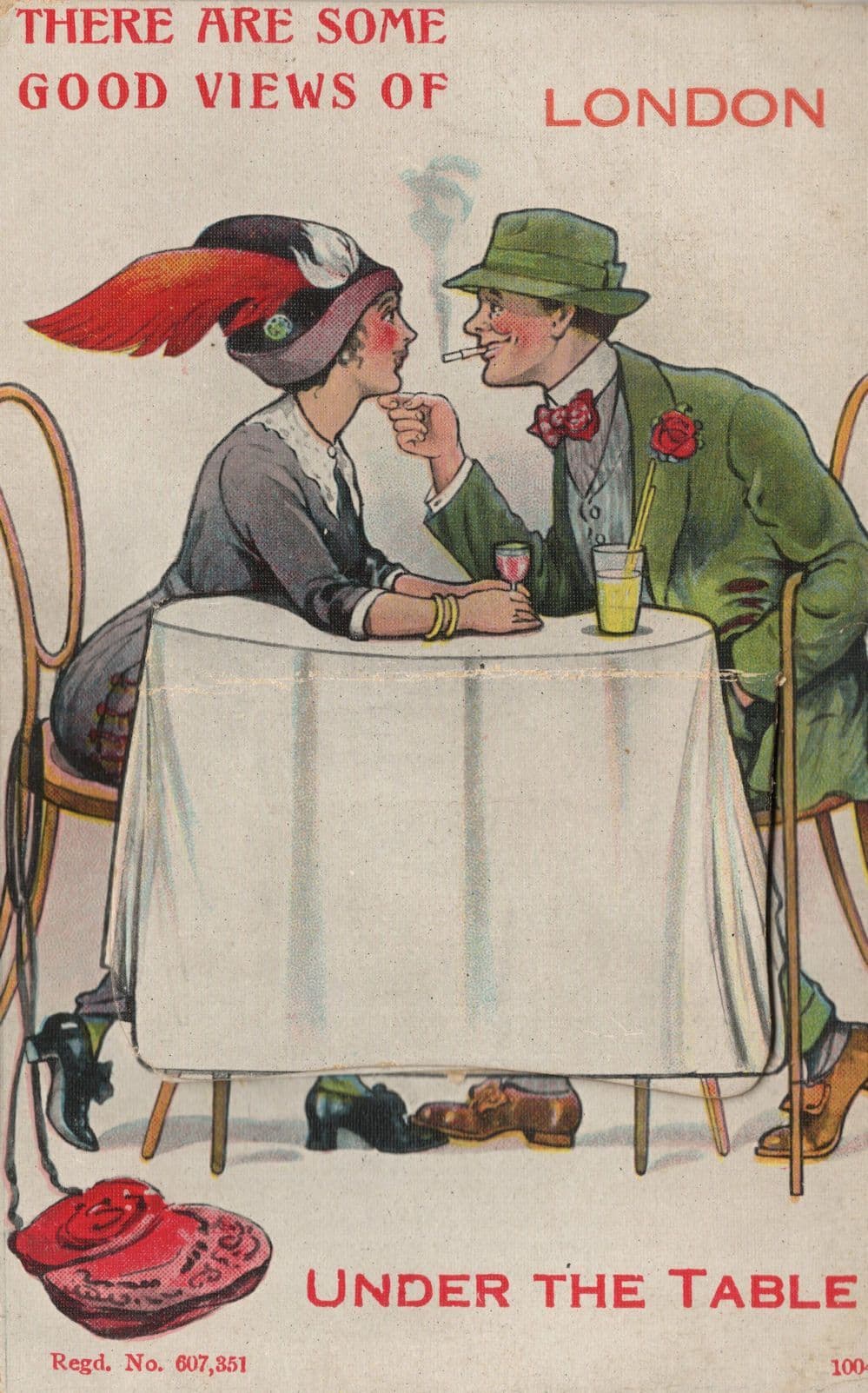London Restaurant Under The Table Views Mailing Novelty Old Postcard