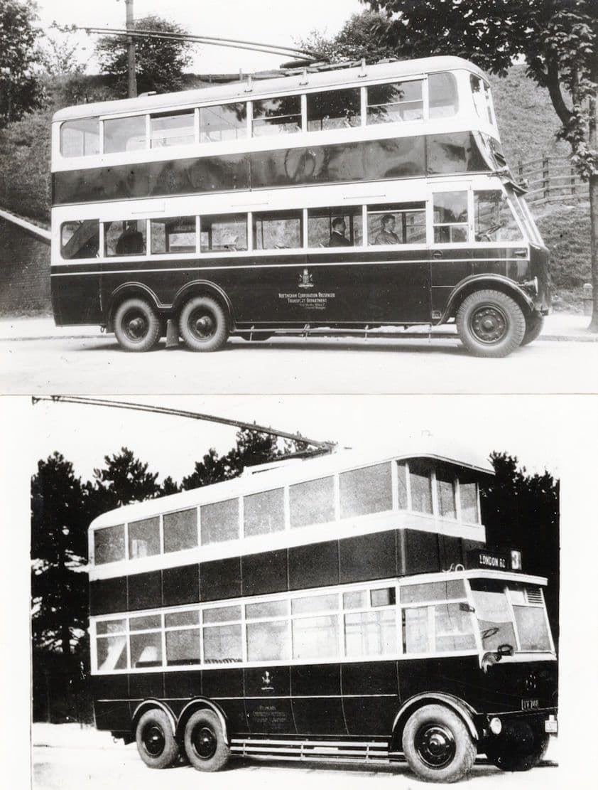 London Road Nottingham Bus Transport 2x Old PB Postcard Photo s