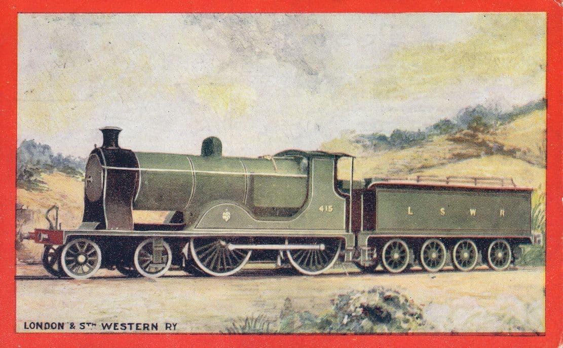 London & South Western Railway LSWR 4-4-0 Small Boiler Train Postcard