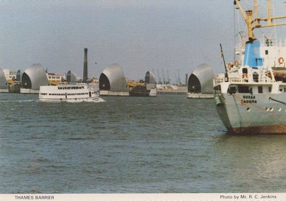 London Thames Barrier 1980s Postcard