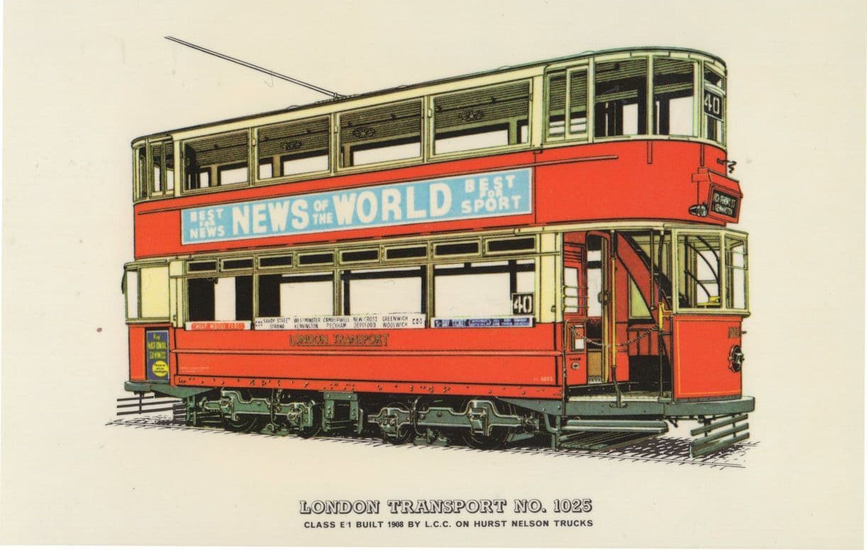 London Transport 1908 Class 1 Hurst Nelson Trucks Bus Tram Postcard