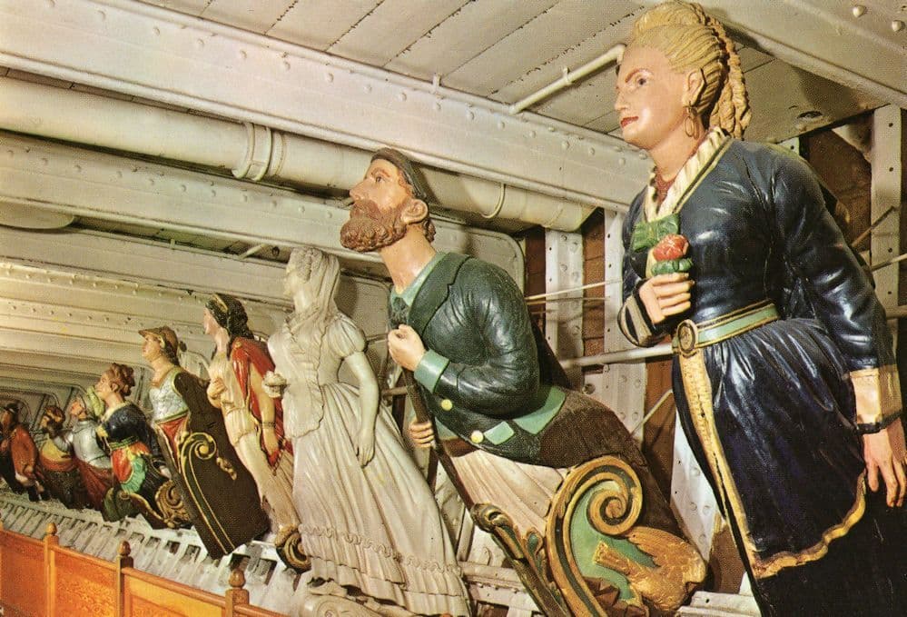 Long John Silver Figureheads Cutty Sark Ship Statues Postcard