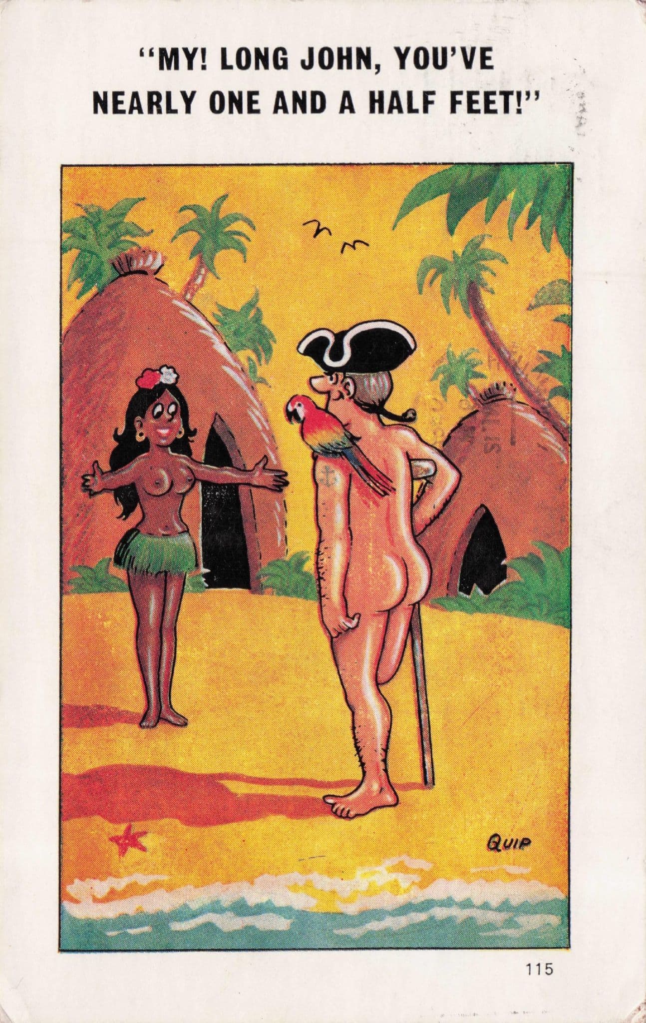 Long John Silver Pirate 1970s Comic Postcard